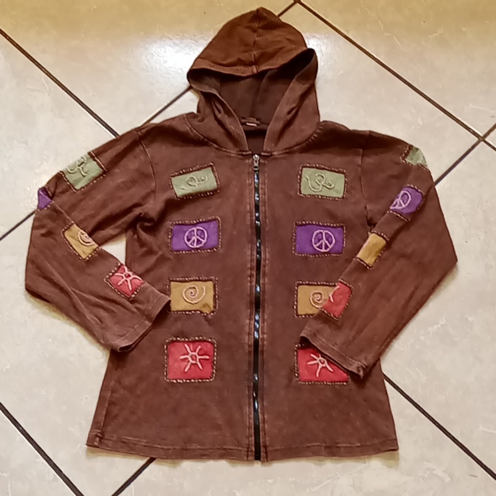 Rising International Women’s Handmade Boho Embroidered Jacket Size Small